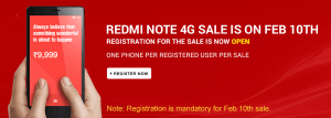 Xiaomi Note 4G Flash Sale Flipkart